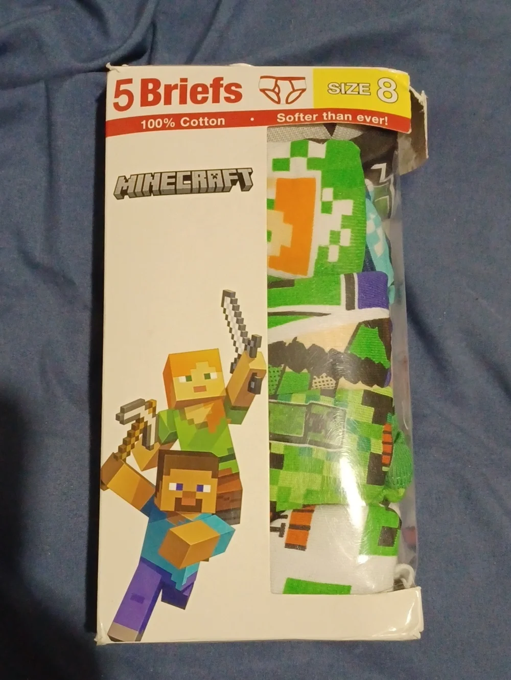 Bundle Of 11 Pairs Of Minecraft Boys' Briefs Underwear- Size 8